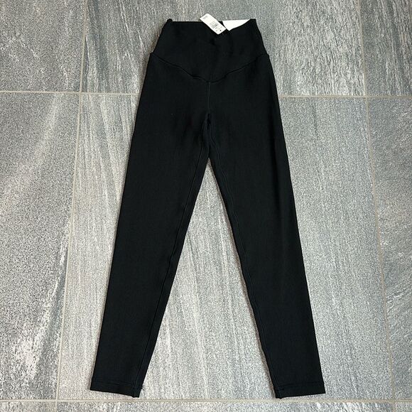 NWT Aerie Offline High-rise Crossover waist Waffle knit Leggings Black XS Short - Picture 2 of 14